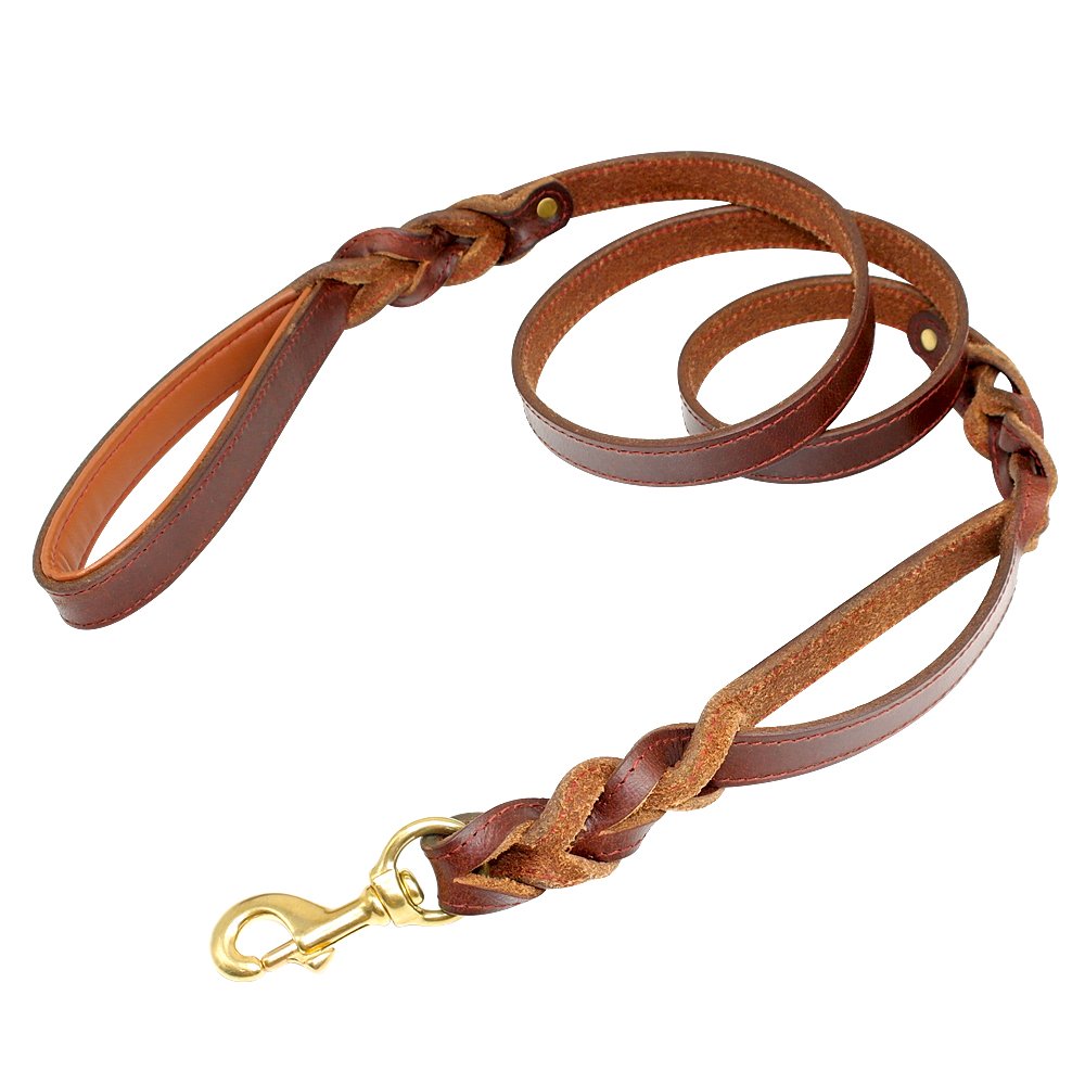 pet artist 重型真皮狗绳带带交通手柄,可有效控制,狗狗训练牵引绳